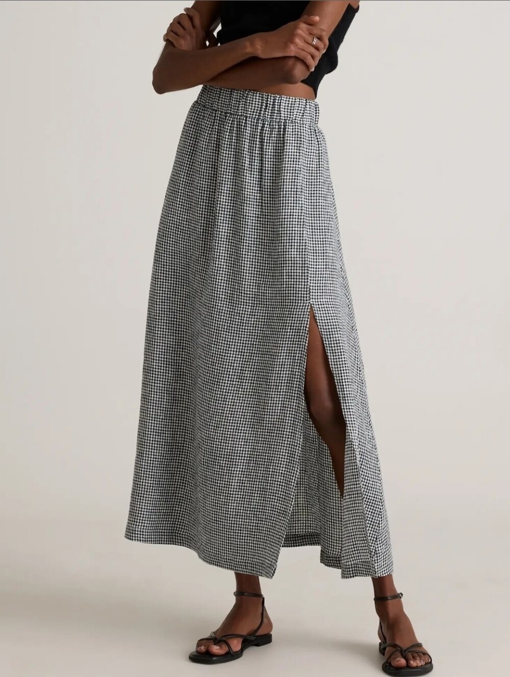 Quince 100% European Linen Maxi Skirt. Soze M